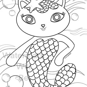 Gabby's Dollhouse set of THREE Coloring Pages Instant Download Activity Sheets Fan Art image 1