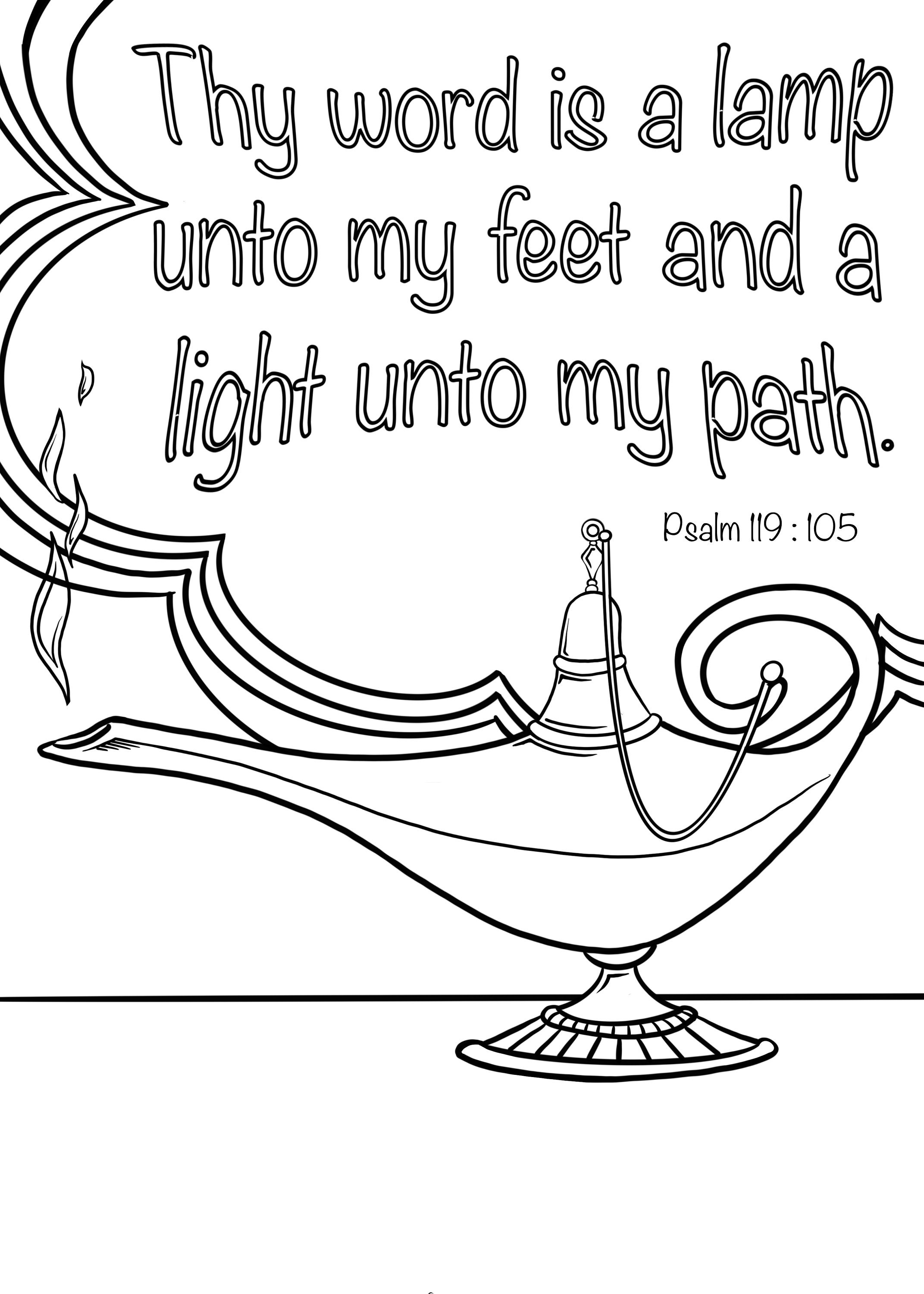 Oil Lamp Coloring Page Instant Download Bible Verse Christian Coloring