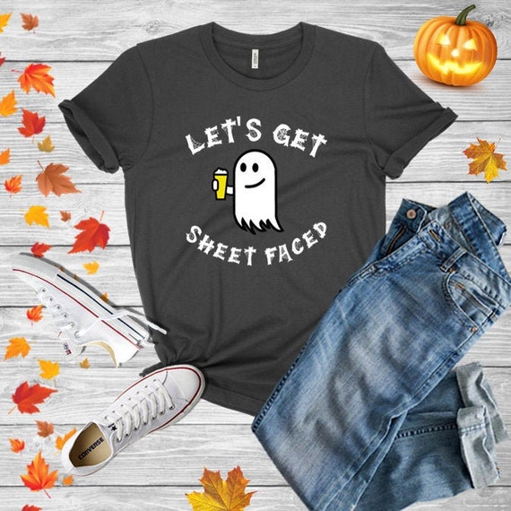 Sheet Faced Halloween Ghost Shirt, Gift Tee Shirt, Funny Halloween Tee, Halloween Shirt, Halloween Party, Funny Dad Halloween Ghost Tee Gift