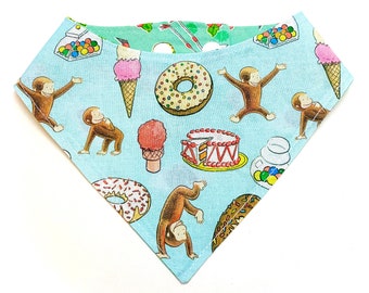 Curious George Matching Dog Bandana Scrunchie and Mask Set