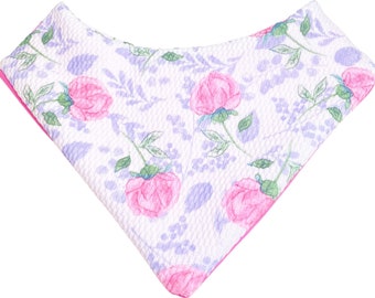 Pink Roses (bullet), Dog Bandana, Spring, Florals Bandana, Snap Bandana, Pet Bandana, Reversible Bandana, Bandana