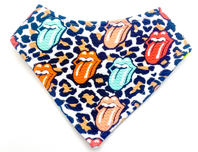 Tongue Out Leopard bullet fabric Dog Bandana Pet Bandana Etsy