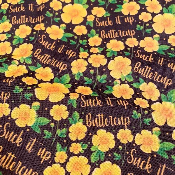 NEW- Suck It Up Buttercup, Dog bandana, Pet bandana, florals, Adjustable, Snap Bandana, cat bandana, cotton