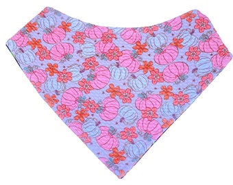 Mini Pink & White Pumpkins (bullet), Dog Bandana, Fall, White Pumpkins, Snap Bandana, Pet Bandana, Florals, Pink Pumpkins