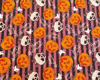 NEW - Happy Halloween! (bullet), Dog Bandana, Fall, Halloween, Pet Bandana, Pumpkins, spooky, skulls, striped