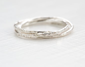 Three Interlinked Rings Sterling Silver Russian Wedding Ring. 3 Rings That Move Around Each ...