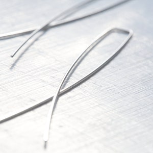 Handmade 925 Sterling Silver Large Squared Arc Threader Earrings