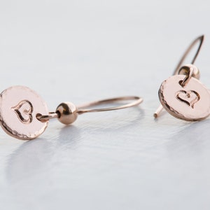 Handgemachte 14K Rose Gold Filled Disc baumelnde Ohrringe
