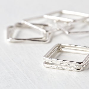 Handmade 925 Sterling Silver Stackable Square Ring