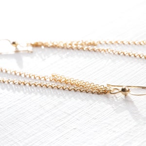 Handmade 14K Gold Filled Triple Chain Drop Earrings