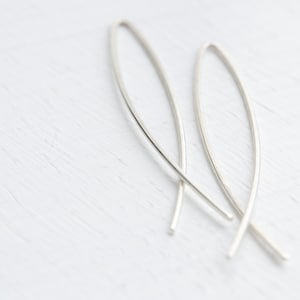 Handmade 925 Sterling Silver Large Arc Threader Earrings