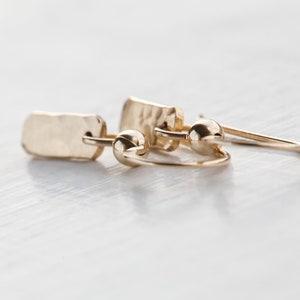 Handmade 14K Gold Filled Small Rectangular Drop Earrings