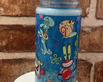 Vaso acrílico con forma de bola de nieve de Bob Esponja