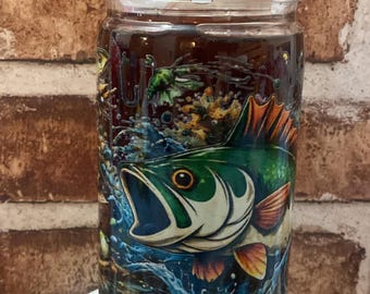 Vaso de cristal acrílico con forma de globo de nieve y lava, modelo Fish Bass