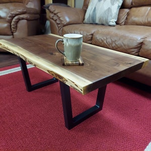 Live Edge Coffee Table - Medium Walnut