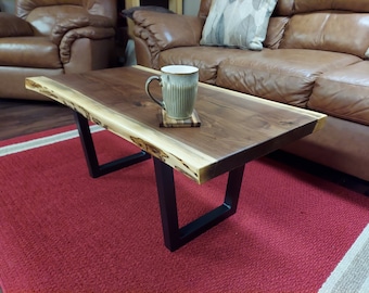 Live Edge Coffee Table - Medium Walnut