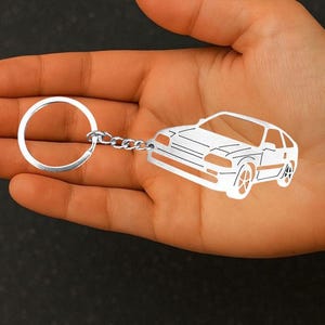 Inspirado en los autos deportivos retro (1983-1987) | Llavero metálico JDM | Regalo clásico para conductores en acero inoxidable