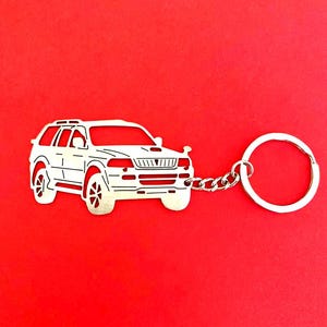Custom Car keychain Pajero Sport 1996-2000, exclusive stainless steel keychain key ring, Birthday gift