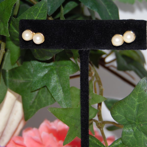 Double Pearl Earring Etsy