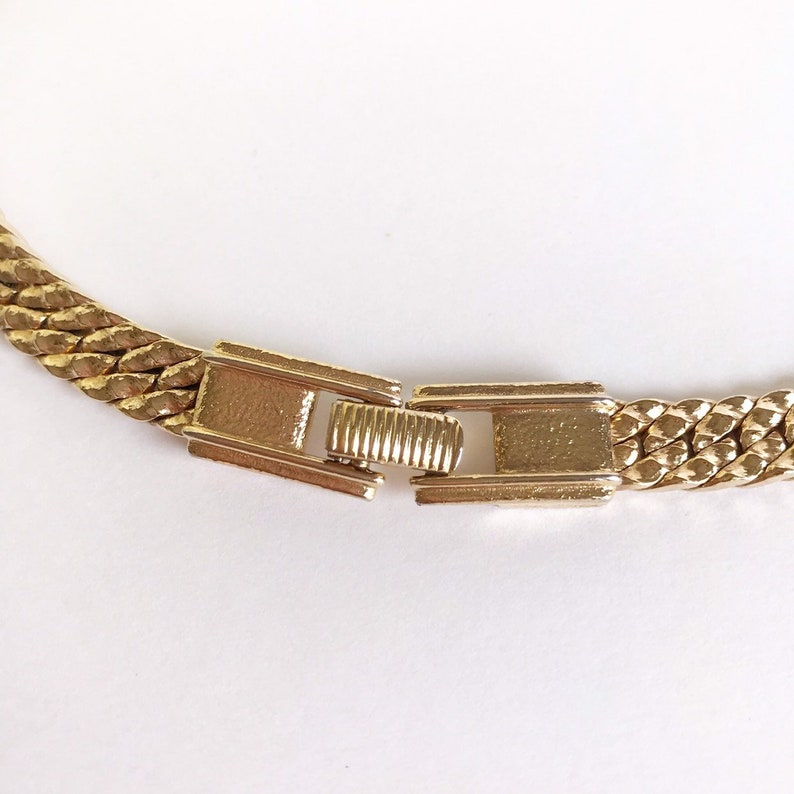 VTG 1970s Signed Parklane Gold Chain Faux Pearl Rhinestone Fan Necklace