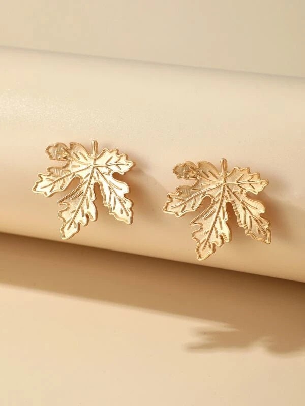 Gold Maple Leaf Retro Leaf Earrings Fall Autumn Jewelry Gold - Etsy
