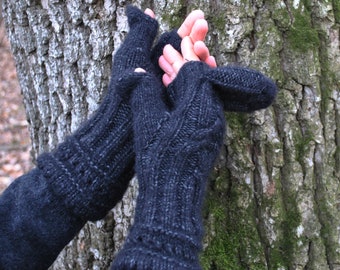 Fingerless gloves, Convertible mittens, Wimans convertible mittens, Hand knit fingerless mittens, Winter gift
