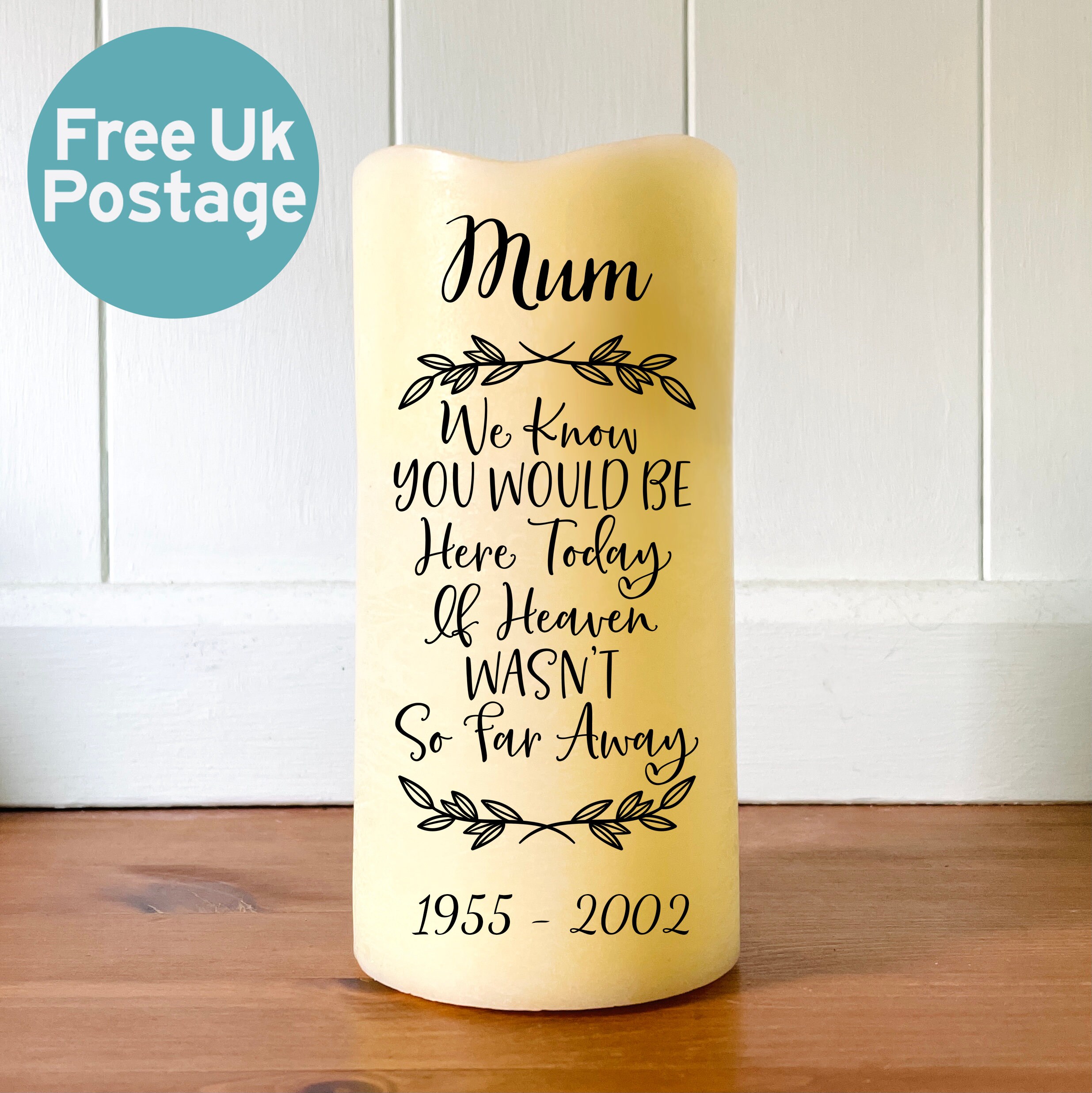 Personalised Memorial LED Candle Poem Memorial LED Candle Etsy