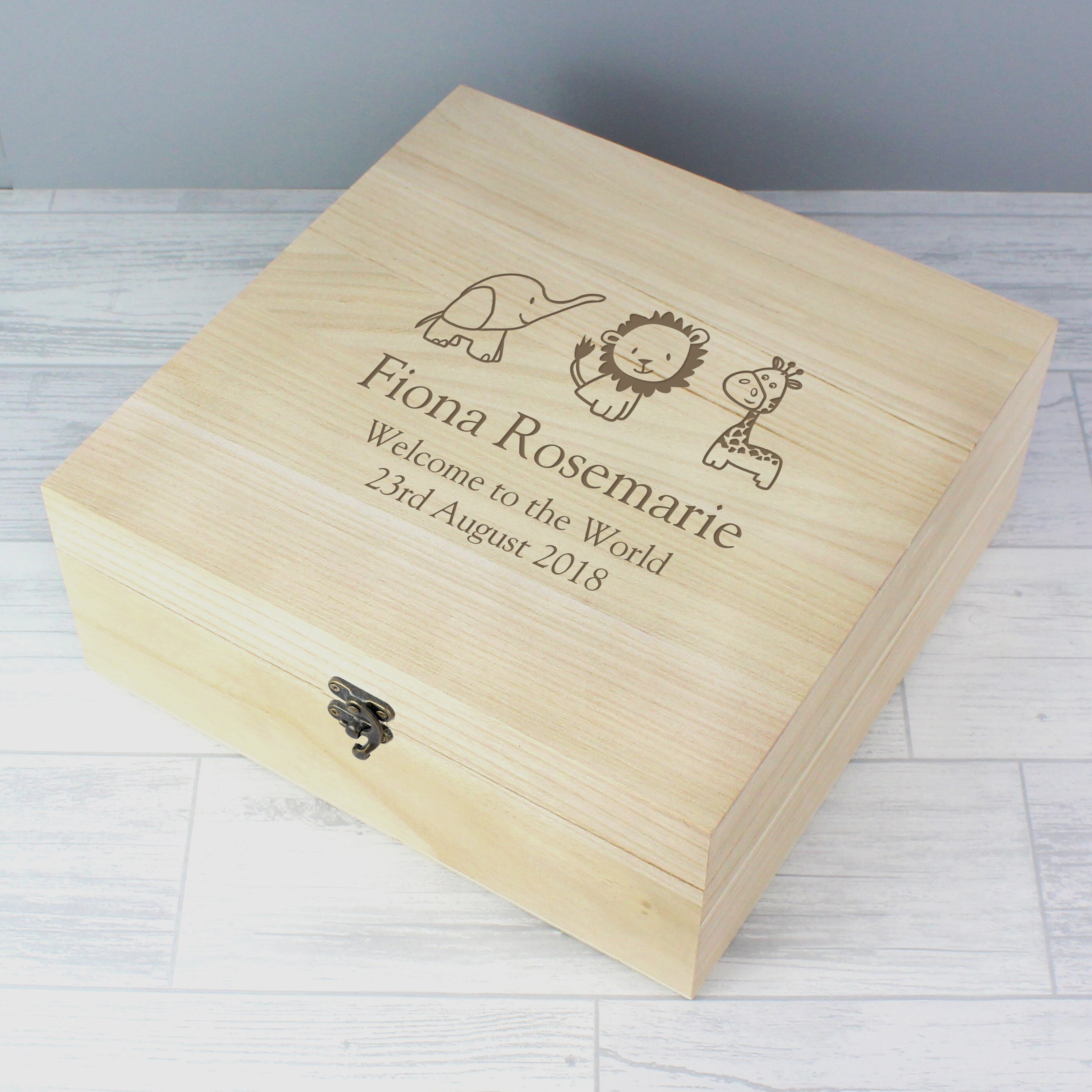 Personalised Wooden Baby Keepsake Box Newborn Memories Etsy UK
