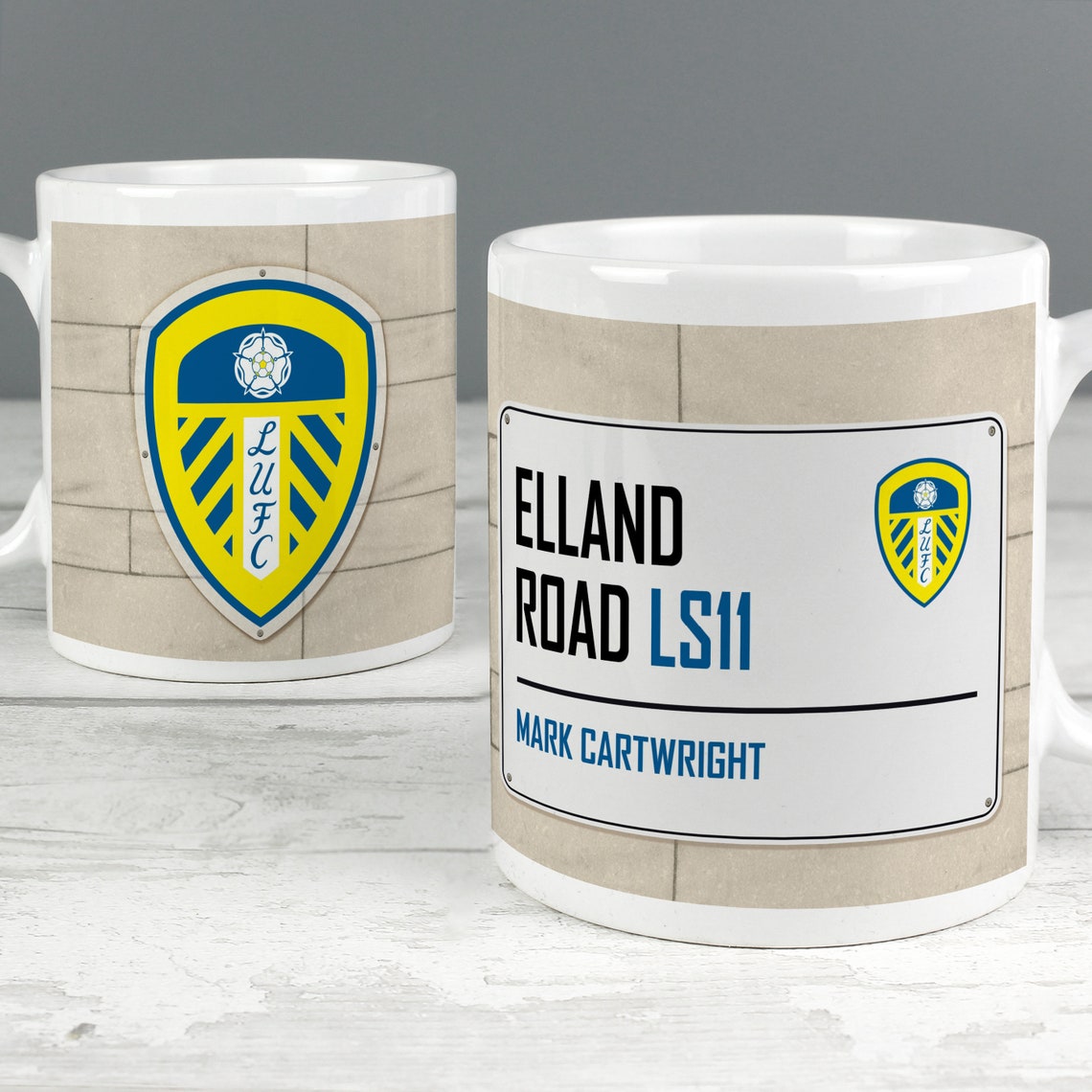 Leeds United FC Street Sign Mug Add Your Name Leeds Mug Etsy