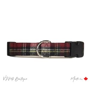 Collier pour chien unisexe à carreaux en flanelle | Noir Rouge Jaune | Automne Hiver | Collier Chien | Livraison gratuite CAN | 5/8&quot;-1&quot;