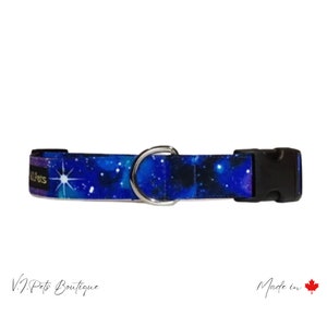 Collar de Perro Universo / Collier Chien Chienne / / Cachorro / Estrellas Etoiles Lune Galaxy / Celestial / 5/8"-1"