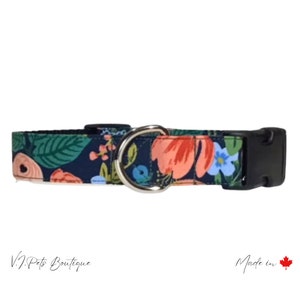 Garden Party Rifle Paper Co. Dog Collar | Floral Collar | Female Collar | Collier Chienne | 3/4"-1"
