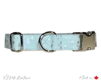 Starry Night Dog Collar | Celestial Dog Collar | Christmas Gift Dog Collar | Xmas Gift for Dog Owner | Silver or Plastic Buckle | 5/8"-1"