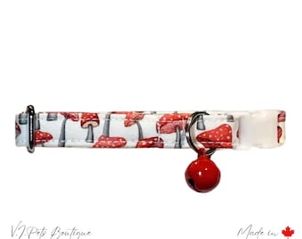 Mushroom Cat Collar | Fungi | Kitten Collar | Mushroom Lover | Shroom Cat Collar | Gift for Cat Owner | Bell Included | Christmas Gift