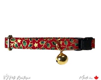 Christmas Wreath Cat Collar | Kitten Collar | Festive Cat Collar | Xmas Cat Collar | Holiday Cat Collar | Bell Included | Christmas Gift