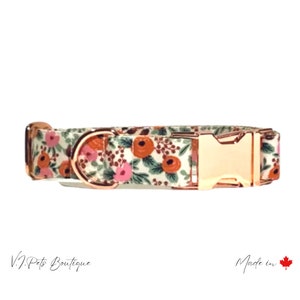 Primavera Rosa Dog Collar | Rifle Paper Co | Collier Chienne | Female Dog Collar | Floral Flower Fleurs