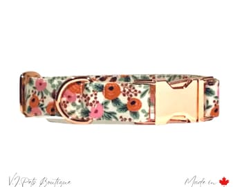 Primavera Rosa Dog Collar | Rifle Paper Co | Collier Chienne | Female Dog Collar | Floral Flower Fleurs