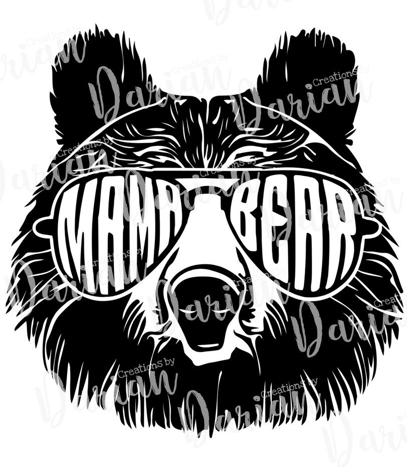 Download Mama Bear with Sunglasses Grizzly Mama Bear PNG SVG | Etsy