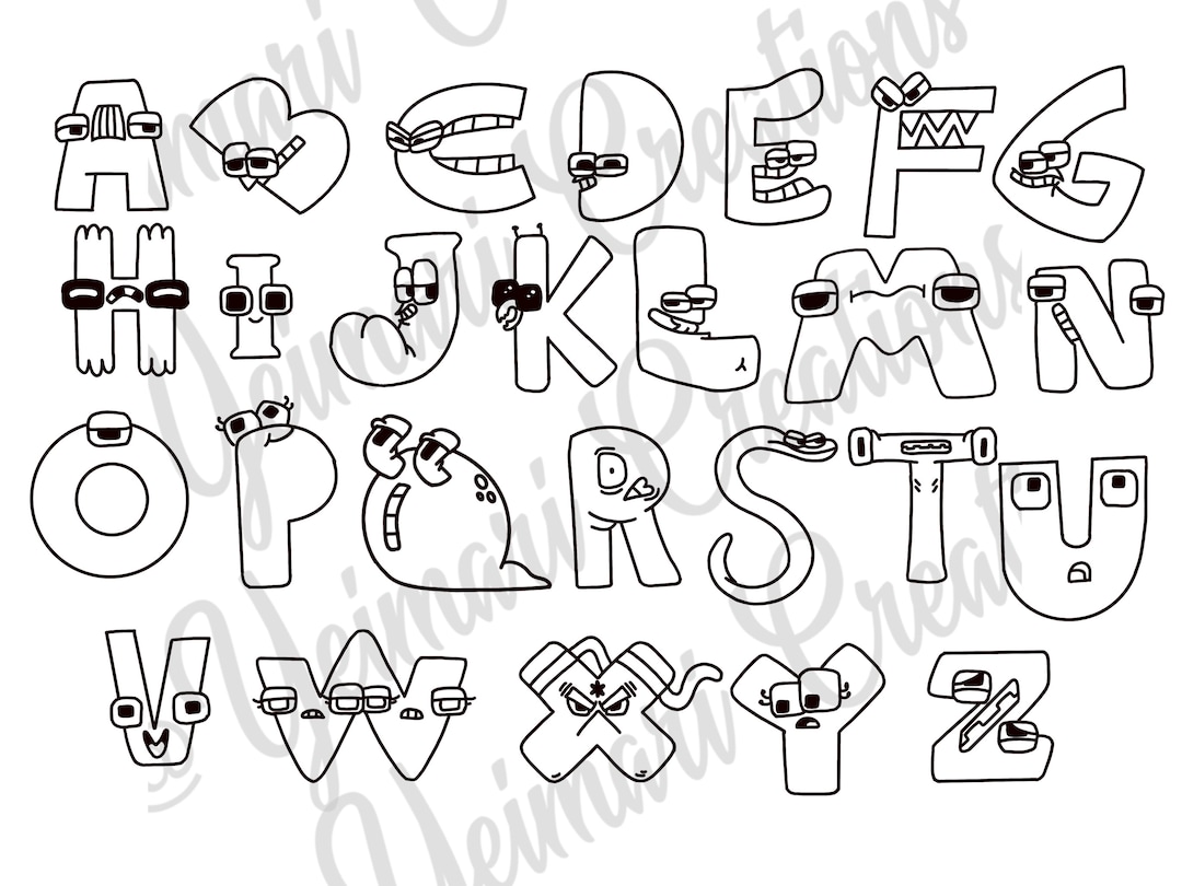 🖍️ Alphabet Lore Letter W - Printable Coloring Page for Free