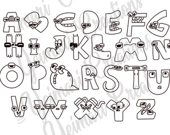 Alphabet Lore Coloring Page Alphabet Lore Outline Png File 