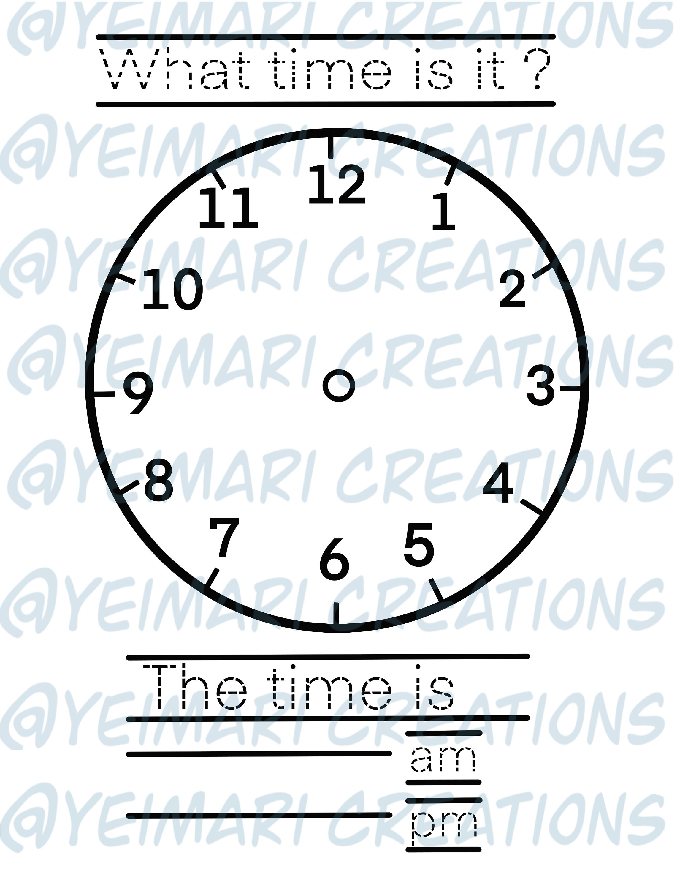Clock Ringing Tracing Line Tracing Board | Dotted Line Learning. Tracing ABC , Shapes , Days of ...