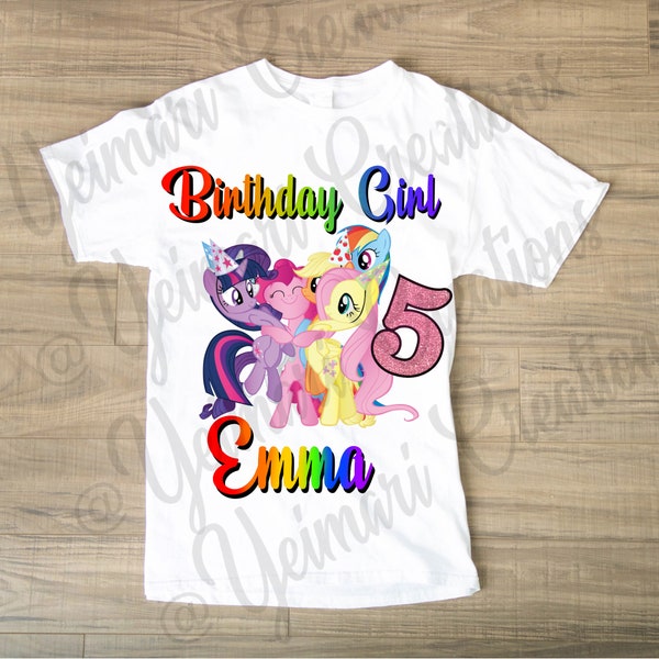 Personalized my little pony birthday shirt design (Digital Design)