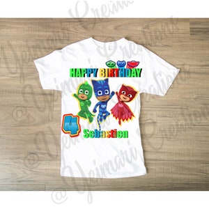 Personalisiertes Geburtstags-Shirt, Pj-Maske Geburtstag Geburtstags-Shirt-Design