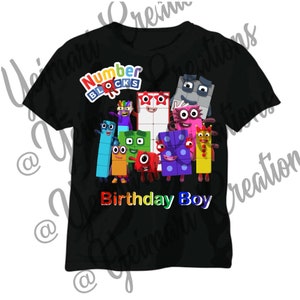 Nummerblokken Verjaardag Tshirt PNG, feestvarken en feestvarken (digitaal ontwerp)