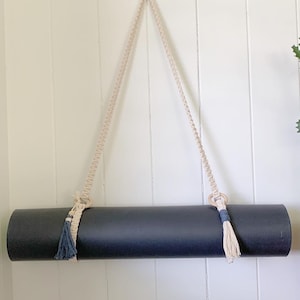 Macrame Yoga Mat Strap *Color options | Customize Strap| Initial Charm| Personalize Strap