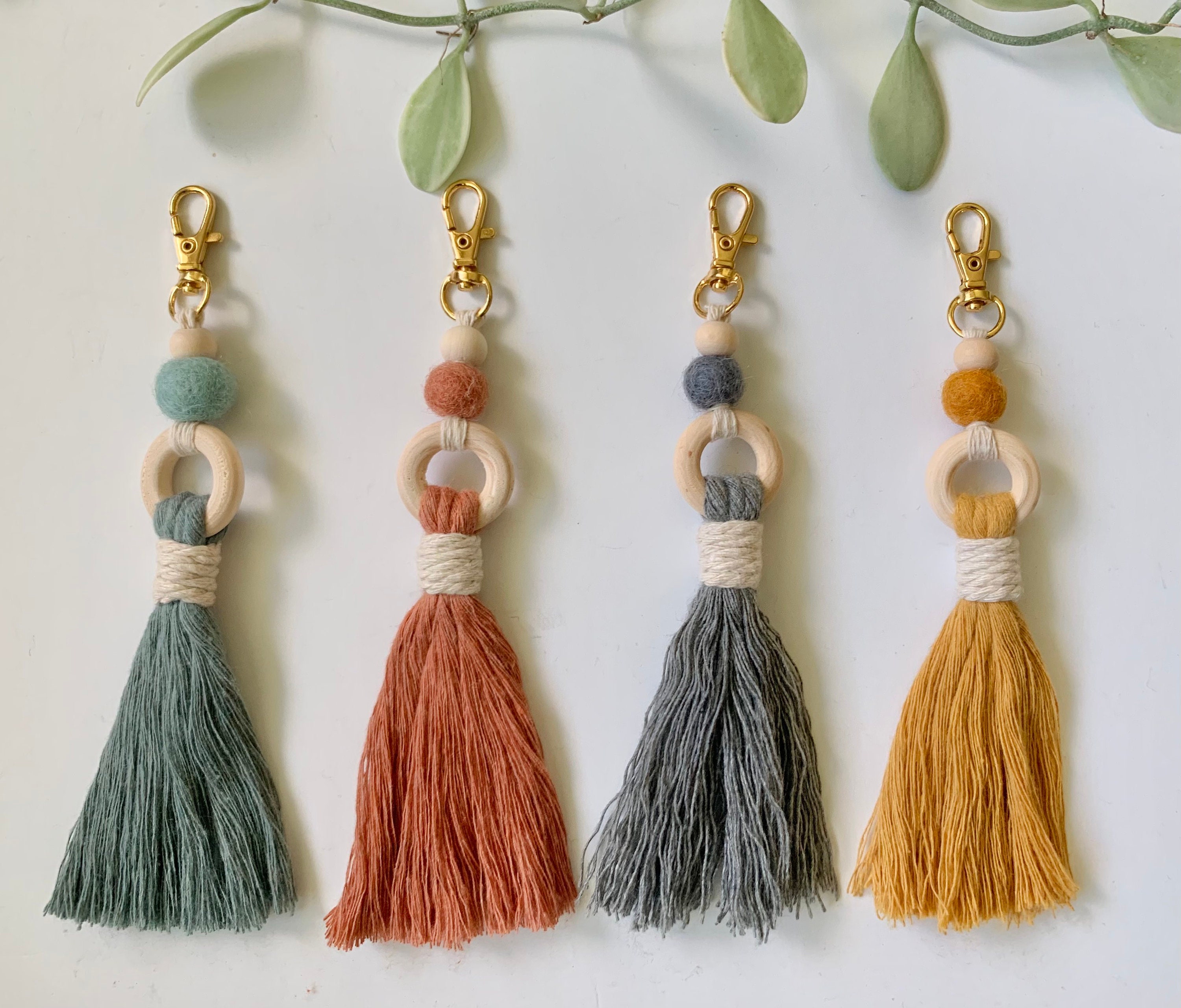 Small Diffusers Keychain Macrame Essential Oil Diffuser Keychain: Cotton Cord, Wool Ball - Etsy