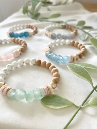 Bracciale Yoga In Pietra Lavica E Perle Rosa Con Olio Essenziale Di Lavanda Biologico - WUNDERKRAFT.BIO