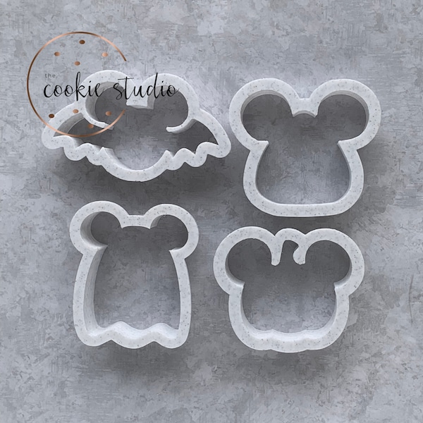 Mouse Halloween Cookie Cutter Set (Ghost, Pumpkin, Bat, Candy Corn)