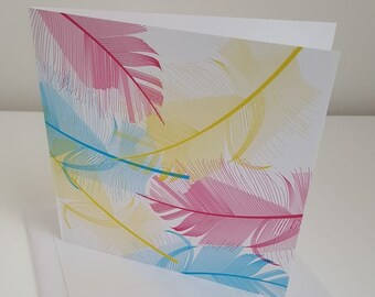 Yumini blank greeting card – Feathers, Large