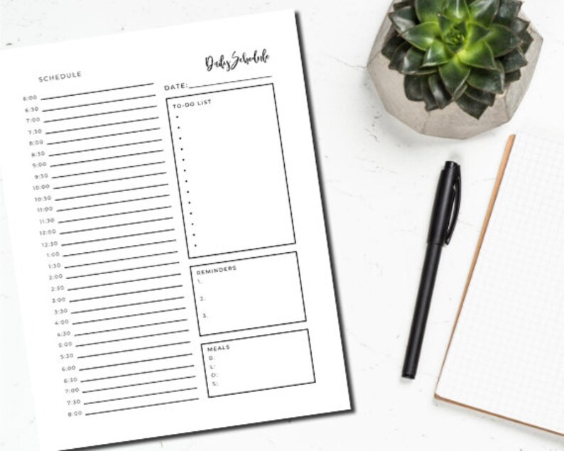Daily Planner Printable, A5 Planner, A4 Planner, Daily to Do List ...